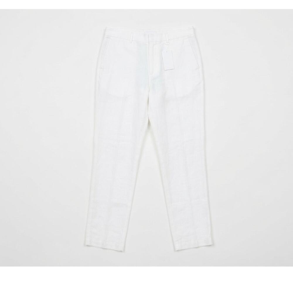 NEW Talbots Bristol Crop Pant 10 Linen White Coastal Minimalist High Waist